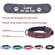将图片加载到图库查看器，Soft Leather Dog Collars customized by dog name and phone number 🐶🦮🐩🐕‍🦺🐾 - PupiPlace
