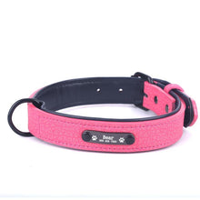 Cargar imagen en el visor de la galería, Soft Leather Dog Collars customized by dog name and phone number 🐶🦮🐩🐕‍🦺🐾 - PupiPlace