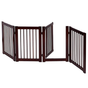 30" Wooden dog gate for doorway in 4 panels for little dog breeds 🐕‍🦺🐶🥰🚪 - PupiPlace