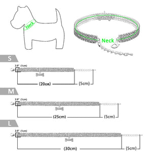 Heart-shaped dog/cat collar in Rhinestone 😻🐶✨💎🤩 - PupiPlace