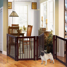 Cargar imagen en el visor de la galería, 30&quot; Wooden dog gate for doorway in 4 panels for little dog breeds 🐕‍🦺🐶🥰🚪 - PupiPlace