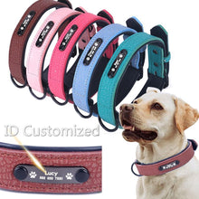 Cargar imagen en el visor de la galería, Soft Leather Dog Collars customized by dog name and phone number 🐶🦮🐩🐕‍🦺🐾 - PupiPlace