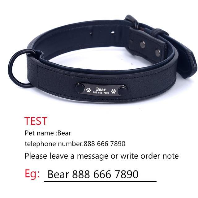 Soft Leather Dog Collars customized by dog name and phone number 🐶🦮🐩🐕‍🦺🐾 - PupiPlace