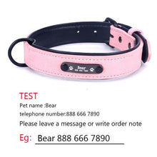 Charger l&#39;image dans la galerie, Soft Leather Dog Collars customized by dog name and phone number 🐶🦮🐩🐕‍🦺🐾 - PupiPlace