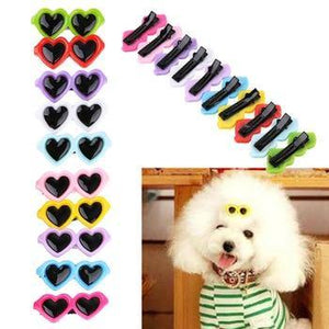 10pcs/Set Lovely Heart Sunglasses dog hair decor 🐶❤️🐾 - PupiPlace