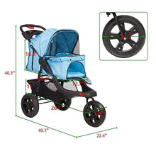 Cargar imagen en el visor de la galería, Three Wheels Pet Stroller for an injured dog or cat 🐶🐱🚑🥰 - PupiPlace