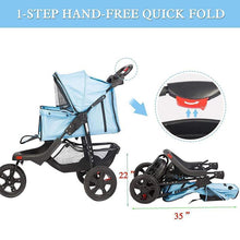 Load image into Gallery viewer, Three Wheels Pet Stroller for an injured dog or cat 🐶🐱🚑🥰 - PupiPlace