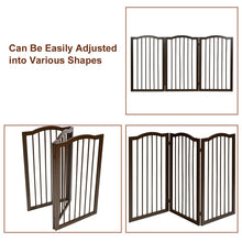 Charger l&#39;image dans la galerie, 36.5’’ Wooden dog gate for doorway in 3 panels for tiny dog breeds 🐶🐾🙈🚪 - PupiPlace