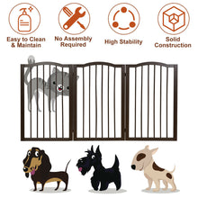 Cargar imagen en el visor de la galería, 36.5’’ Wooden dog gate for doorway in 3 panels for tiny dog breeds 🐶🐾🙈🚪 - PupiPlace