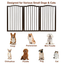 将图片加载到图库查看器，36.5’’ Wooden dog gate for doorway in 3 panels for tiny dog breeds 🐶🐾🙈🚪 - PupiPlace