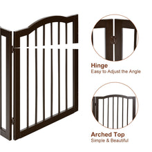 将图片加载到图库查看器，36.5’’ Wooden dog gate for doorway in 3 panels for tiny dog breeds 🐶🐾🙈🚪 - PupiPlace