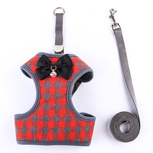 Classy puppy/cat harness with leash, bow tie and bell 😻🐶🐾🦺🎀 - PupiPlace