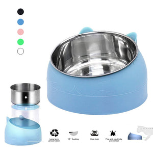 Modern cat bowl feeder in stainless steel 😻🥣🐾🐈 - PupiPlace